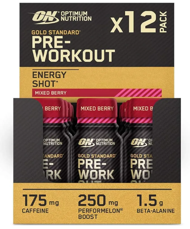Optimum Nutrition Gold Standard Pre Workout Shot 12 Pack 12x60ml - Mixed Berry